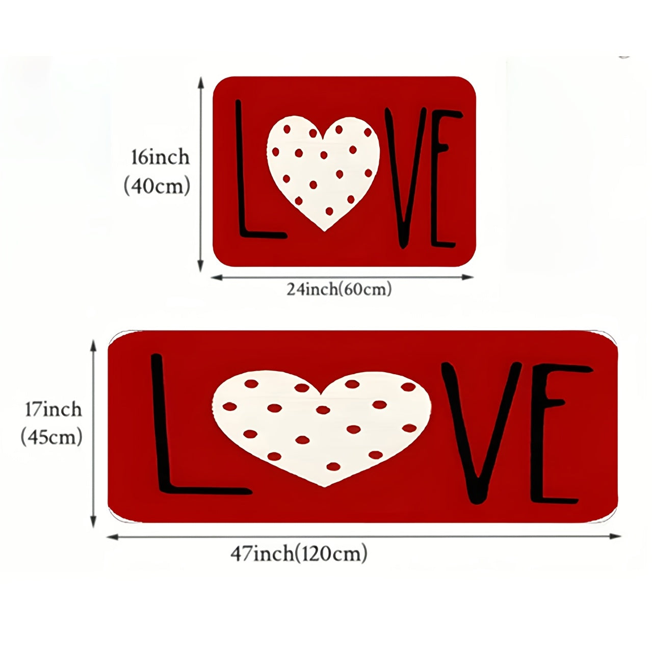 1 Valentine's Day Heart-shaped Welcome Doormat- Non-slip Rubber Bottom, Suitable for Home Entrances, Bathrooms, Kitchens, Bedrooms. Christmas, Mother's Day, Father's Day Decorative Doormats, Entrance Doormats, Welcome Doormat