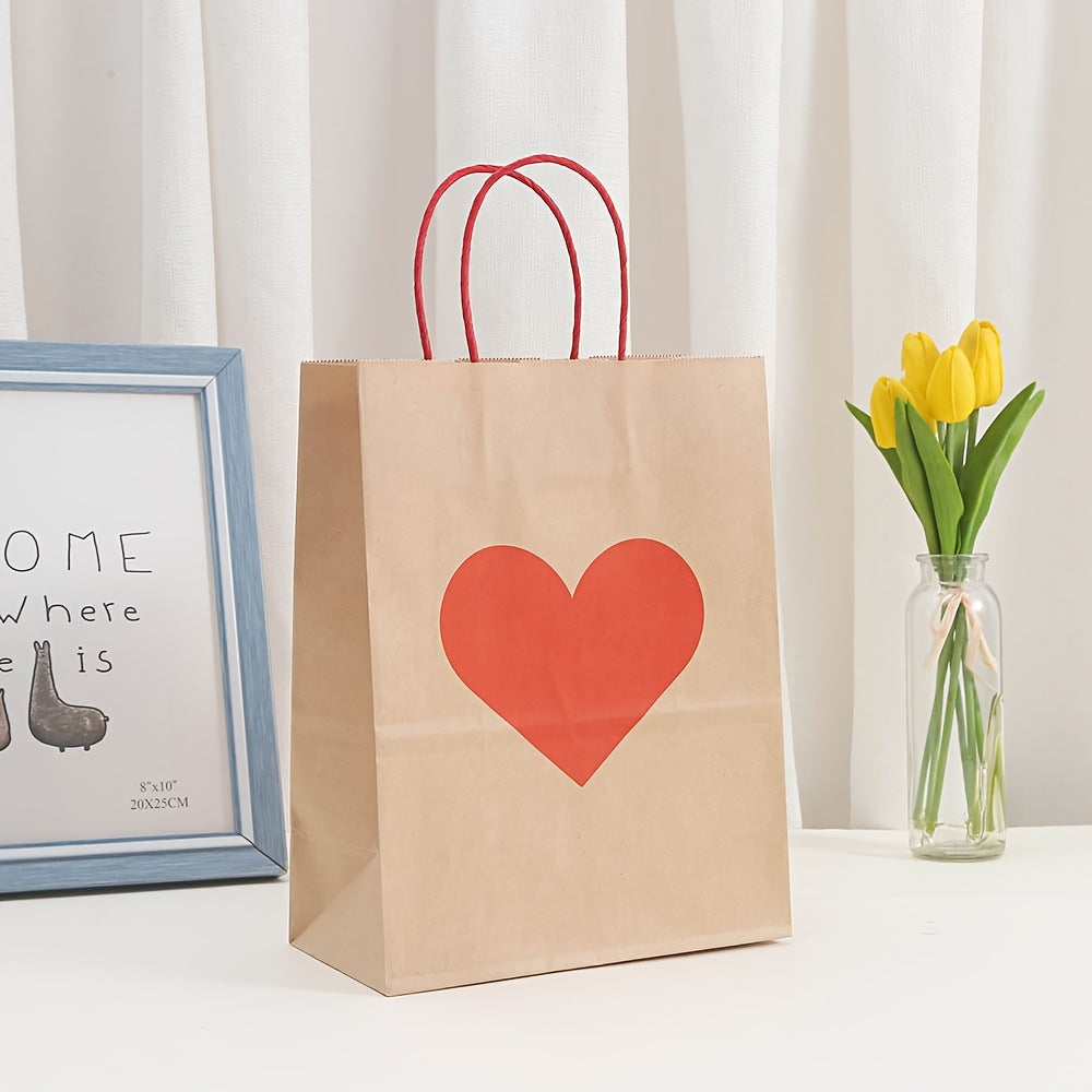 30 Heart-shaped Kraft Paper Gift Bags with Tags and Twine | Suitable for Valentine'S Day, Mother'S Day, Birthdays, Party Favors, Event Decorations, Handmade Look, Rustic Charm, Enthusiasts, Event Planners - Brand: PIPITREE