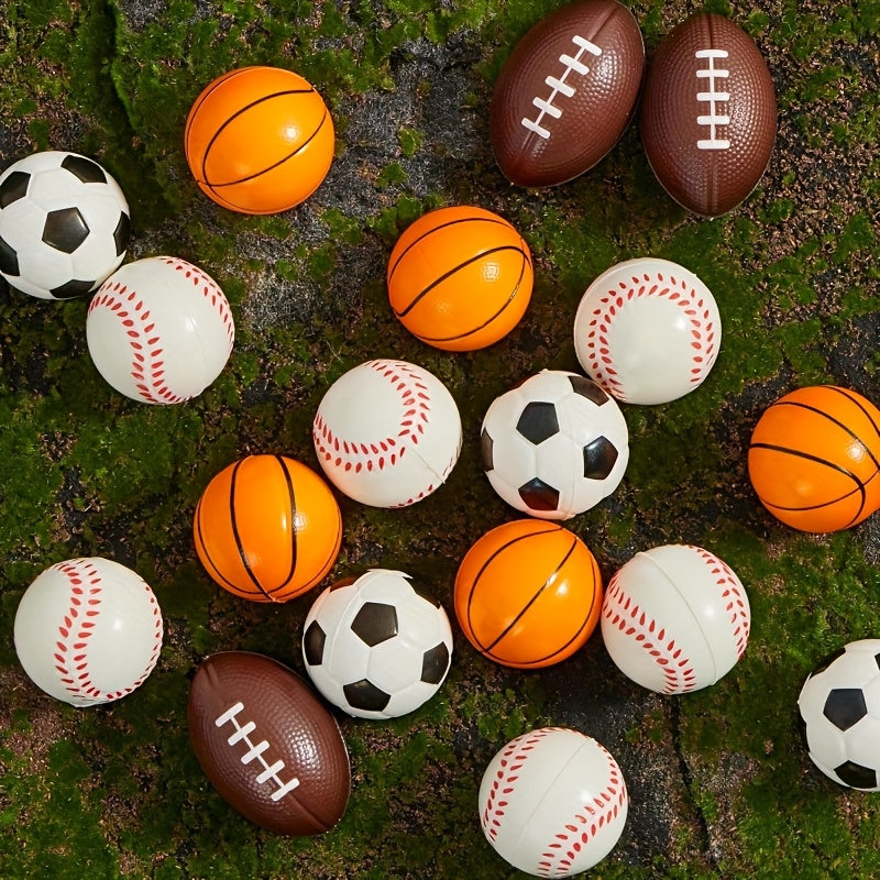 28 Pack Valentines Day Gift Cards with Mini Sports Ball Squeeze Foam Balls As Basketball, Soccer And Tennis for Kids, Classroom Exchange Prizes, Party Favor Toys And Birthday Gifts Pet Toys