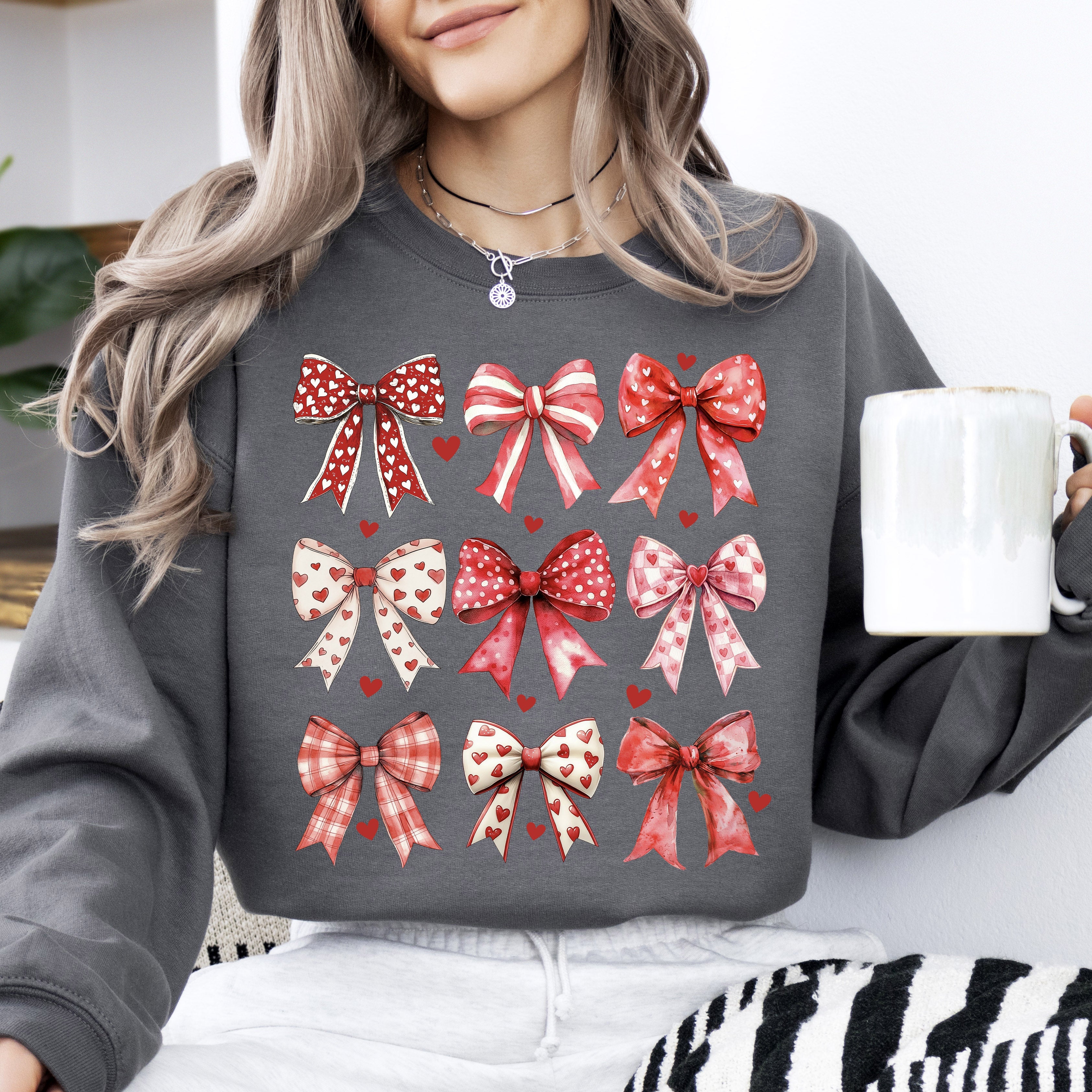 Retro Bows, Ribbons, Coquette, Valentine's Day, Love Sweatshirt