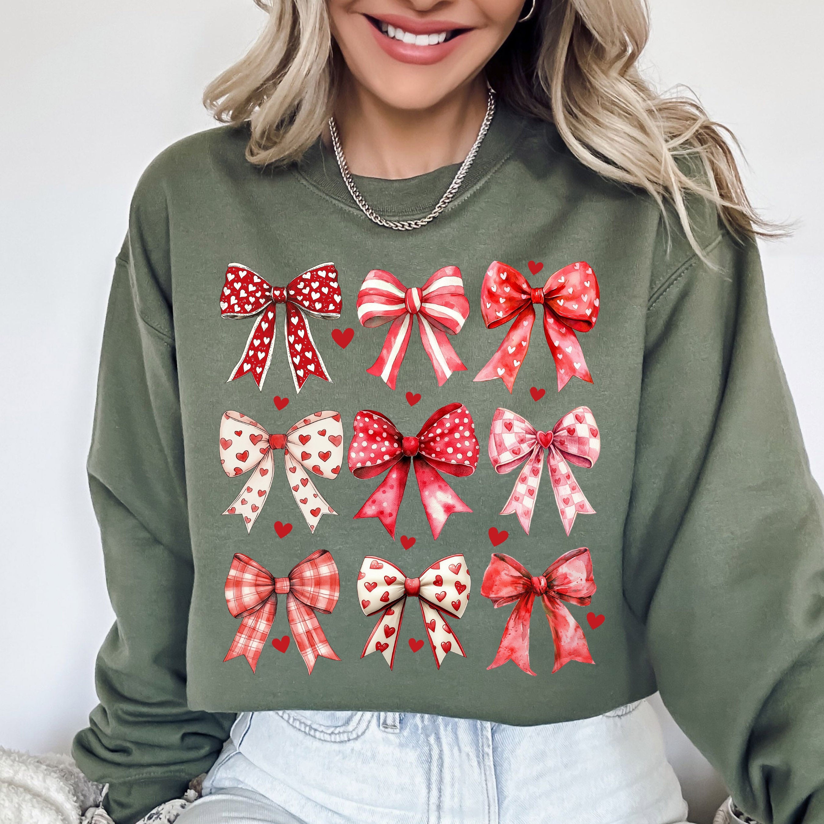 Retro Bows, Ribbons, Coquette, Valentine's Day, Love Sweatshirt