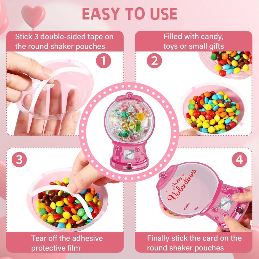 Valentines Day Candy Card 36Pcs/set DIY Treat Holder Cards Holiday Party Supplies for Partners Spouses Boyfriends