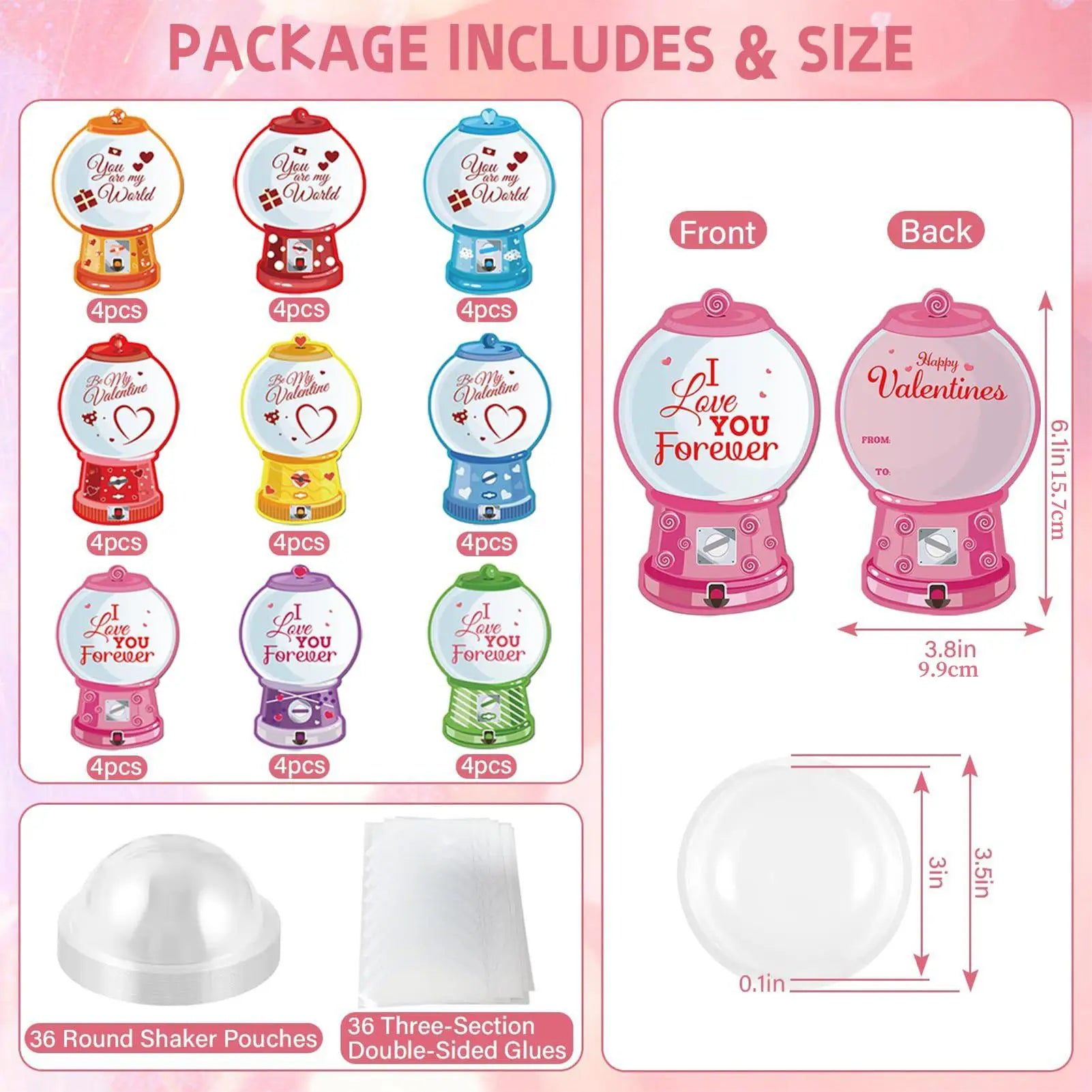 Valentines Day Candy Card 36Pcs/set DIY Treat Holder Cards Holiday Party Supplies for Partners Spouses Boyfriends