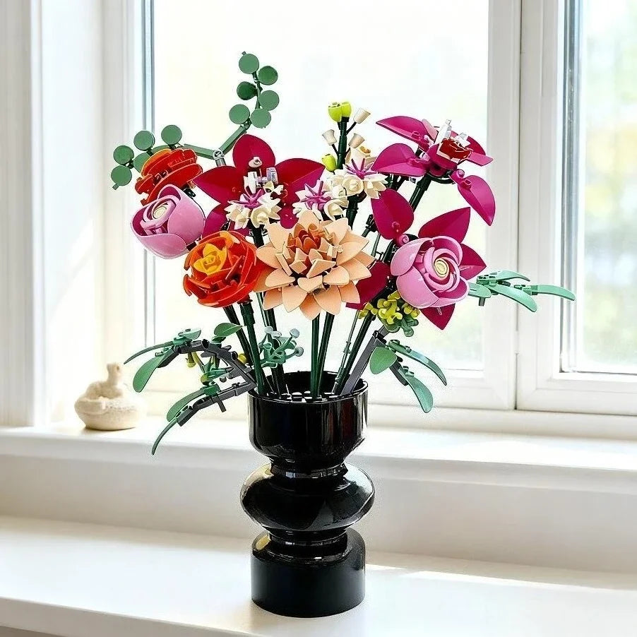 Valentine's Day 749PCS Beautiful fendai  bouquet building 10342 blocks creative home desktop decoration building blocks toys