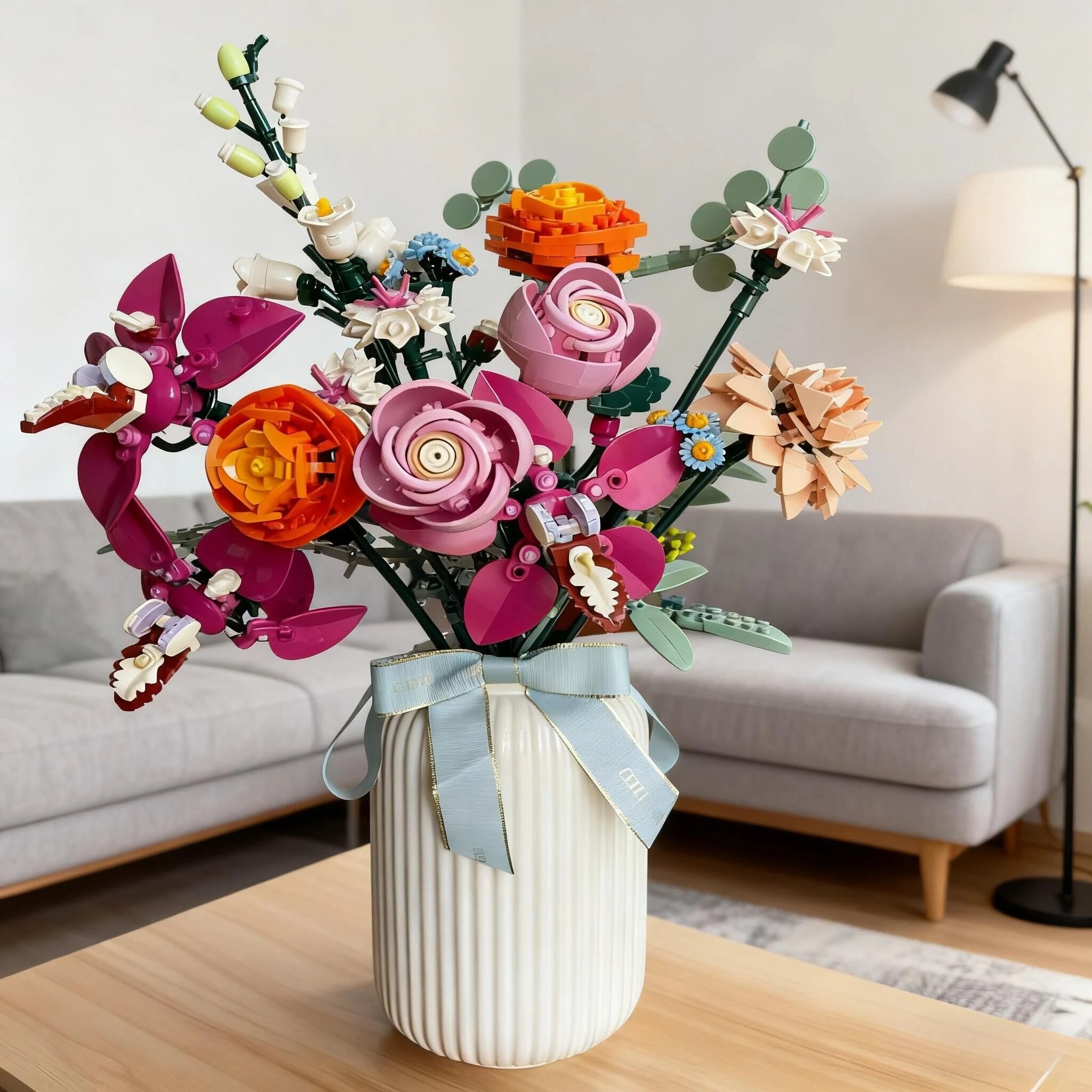 Valentine's Day 749PCS Beautiful fendai  bouquet building 10342 blocks creative home desktop decoration building blocks toys