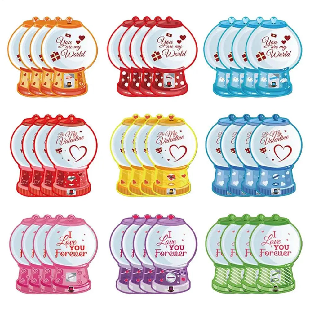 Valentines Day Candy Card 36Pcs/set DIY Treat Holder Cards Holiday Party Supplies for Partners Spouses Boyfriends
