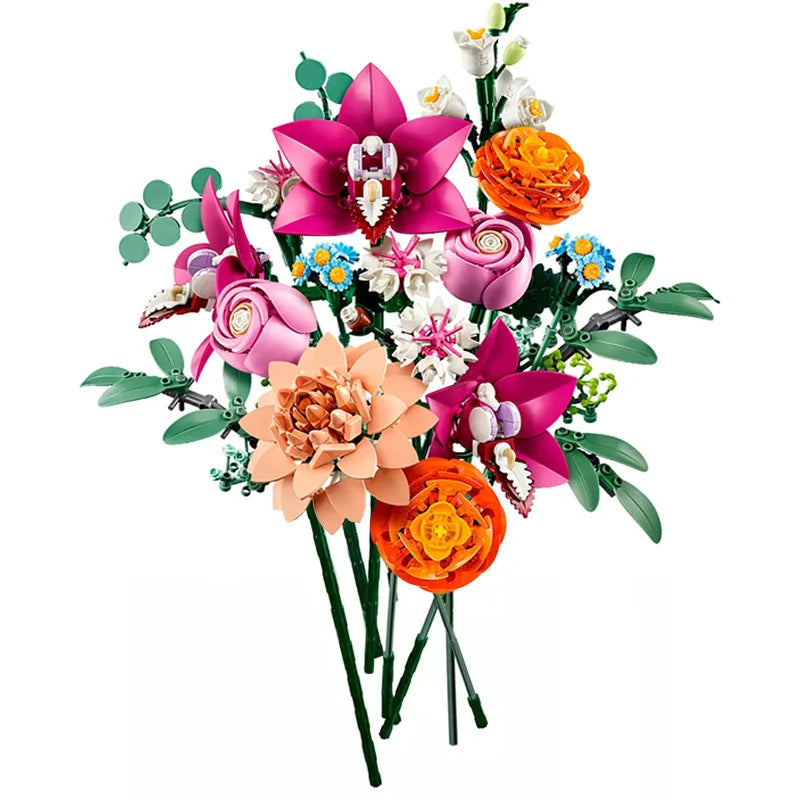 Valentine's Day 749PCS Beautiful fendai  bouquet building 10342 blocks creative home desktop decoration building blocks toys