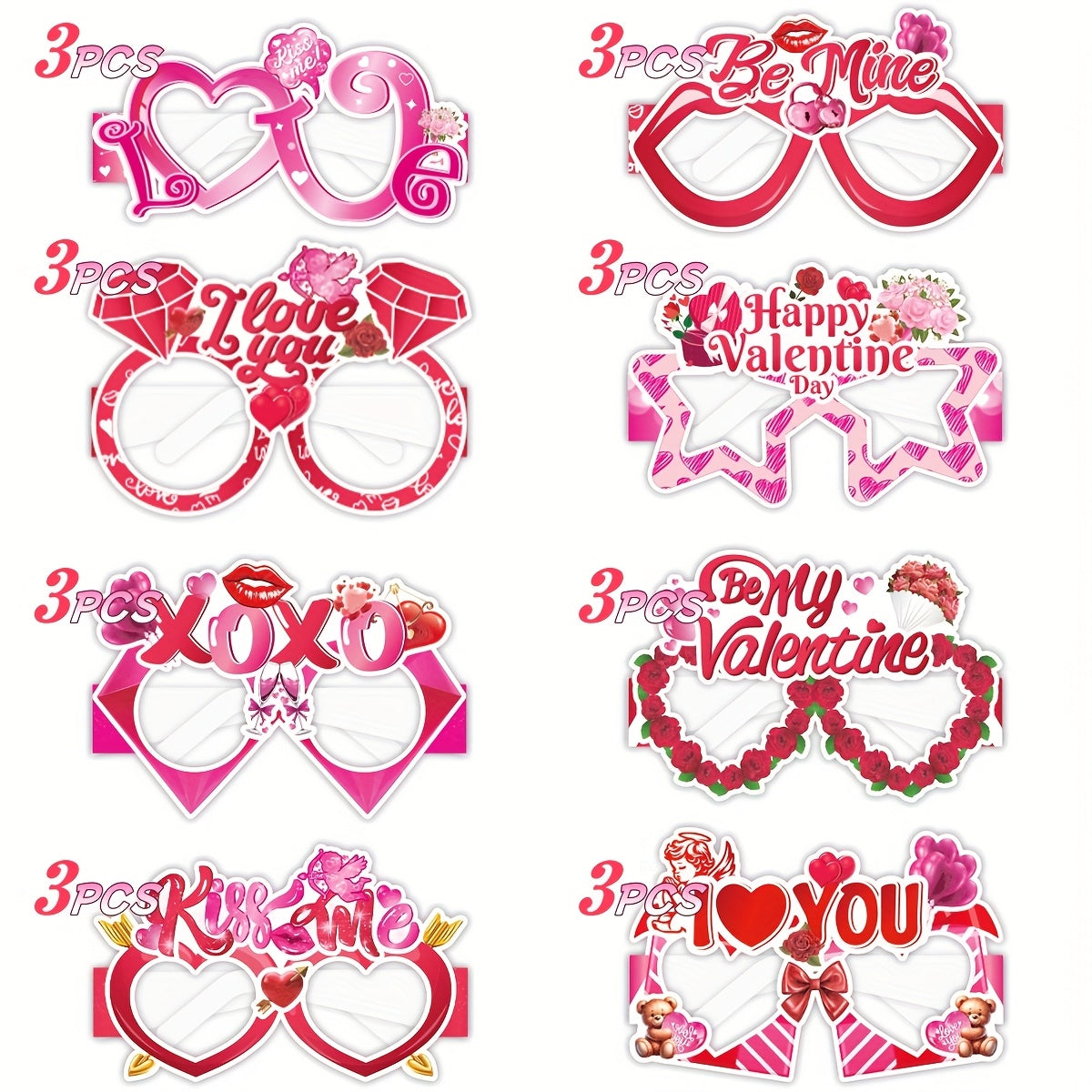 24pcs Set Of Valentine's Day Party Glasses - New Valentine's Day Gift Props. Suitable for Valentine's Day Proposals, Valentine's Day Decorations, And Essential Items for Valentine's Day Parties.
