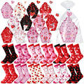12 Pairs Valentines Day Cupcake Socks Suitable for Teachers & Women - Fuzzy DIY Slipper Socks with Paper Cupcake Top for Classroom Parties, Valentine's Gifts, Teacher Appreciation - Cute Fuzzy Warm Socks for & Educators