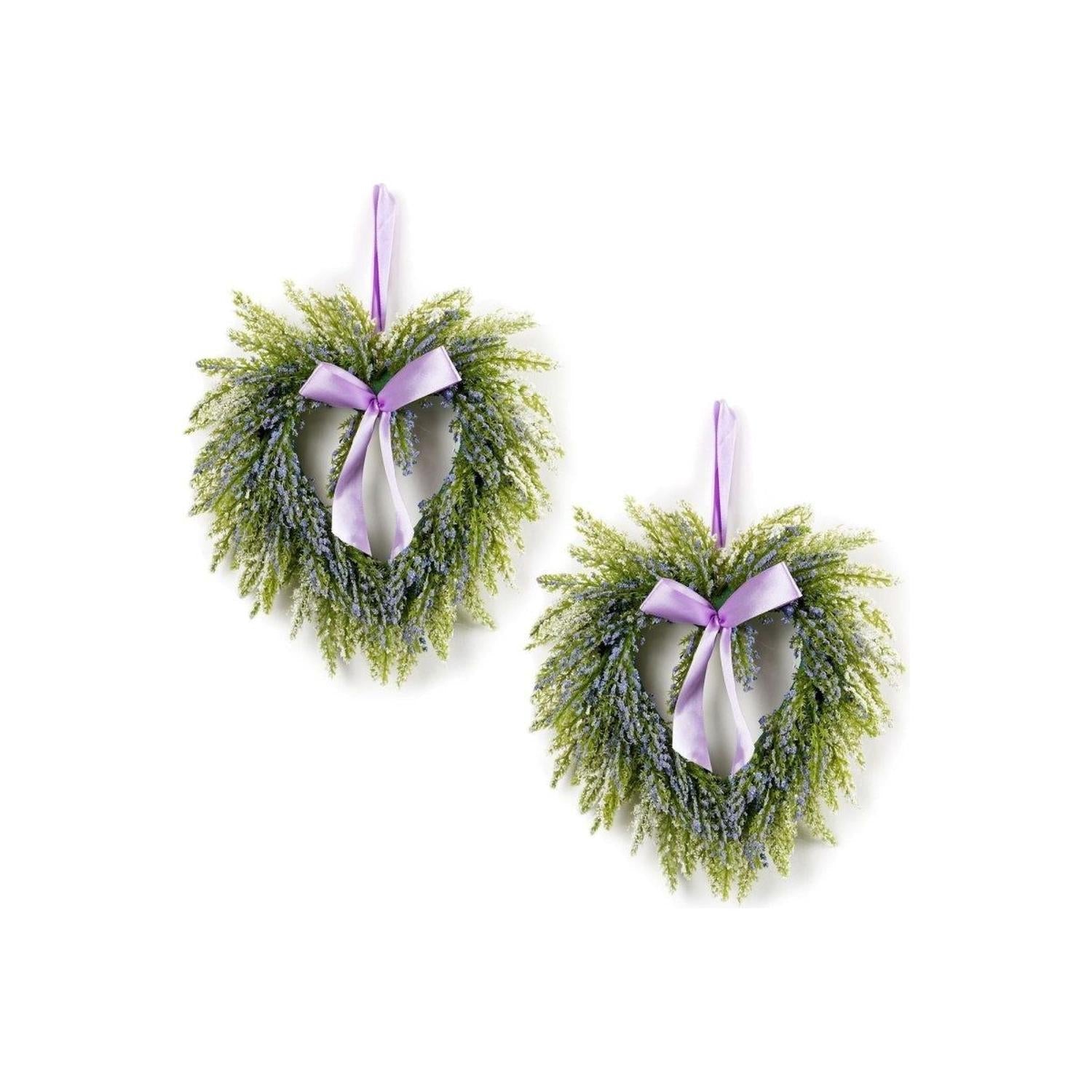Lavender Twig Heart Wreath (Set of 2)