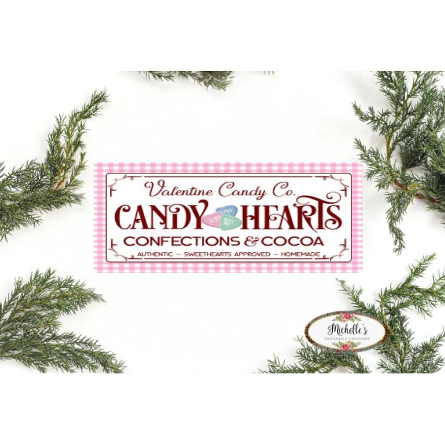 Candy Hearts Valentine Candy Sign - Wreath Enhancement