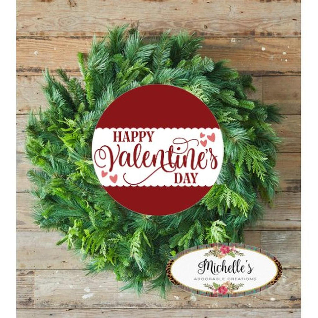 Happy Valentine's Day Round Metal Sign