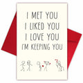 Funny Anniversary Card Romantic Birthday Valentines Day Card for Couples