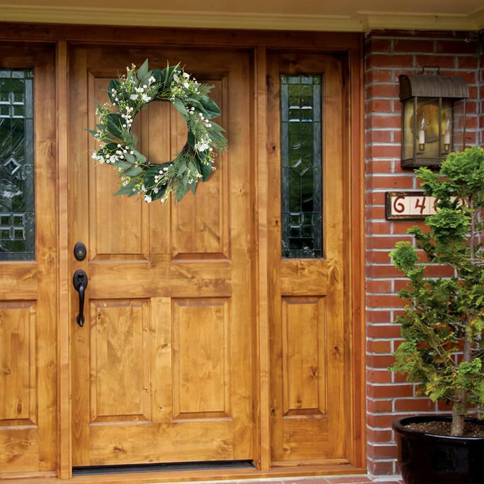 20" Eucalyptus Wreath Green Front Door Farmhouse All Season Decor