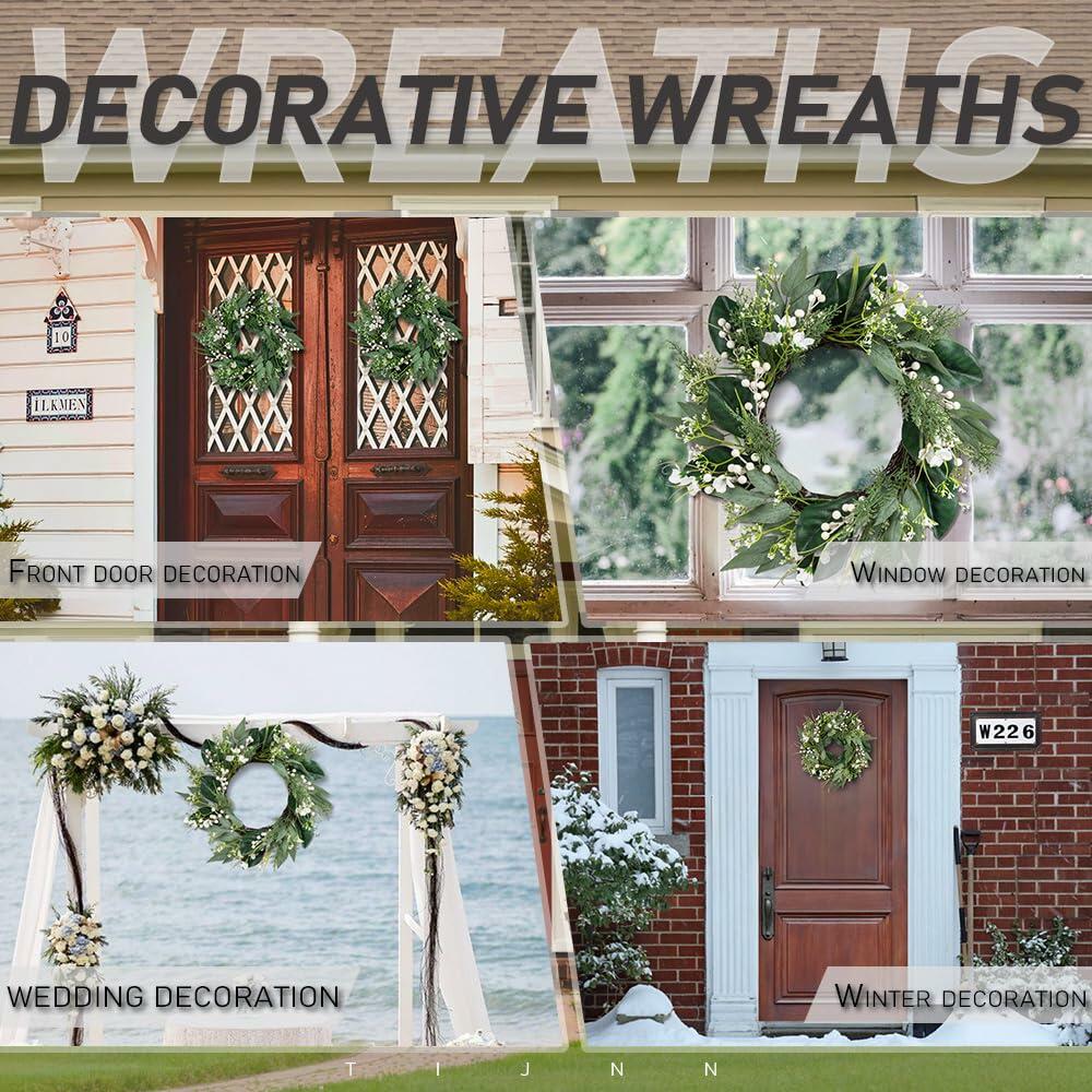 20" Eucalyptus Wreath Green Front Door Farmhouse All Season Decor