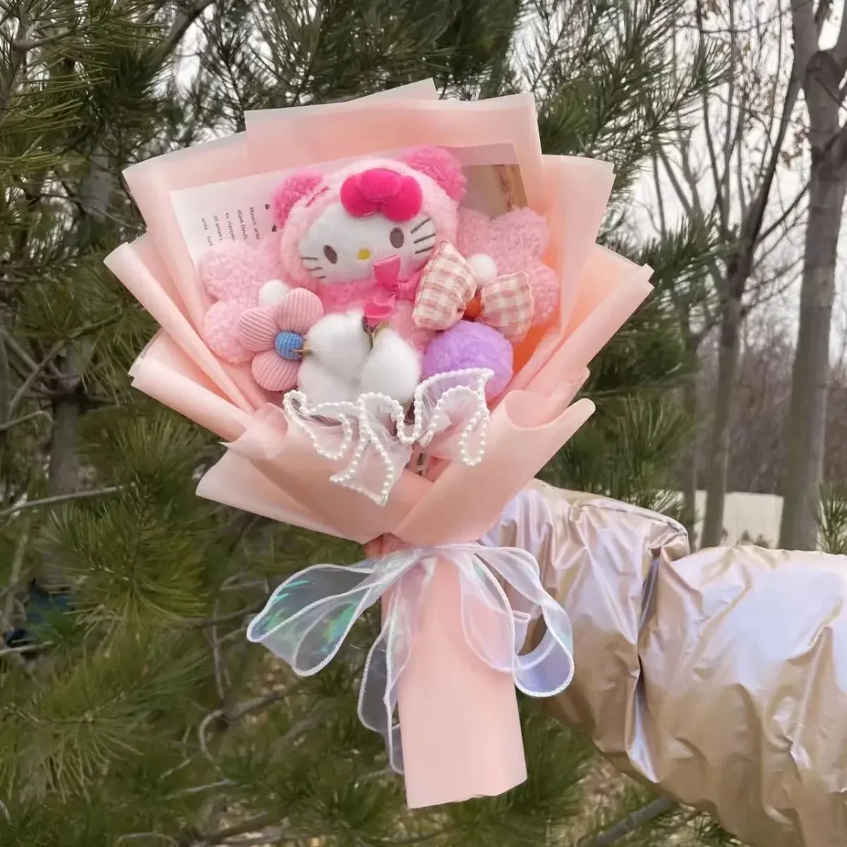 Kawaii My Melody & Hello Kitty Plush Bouquet – Sanrio Gift Flowers