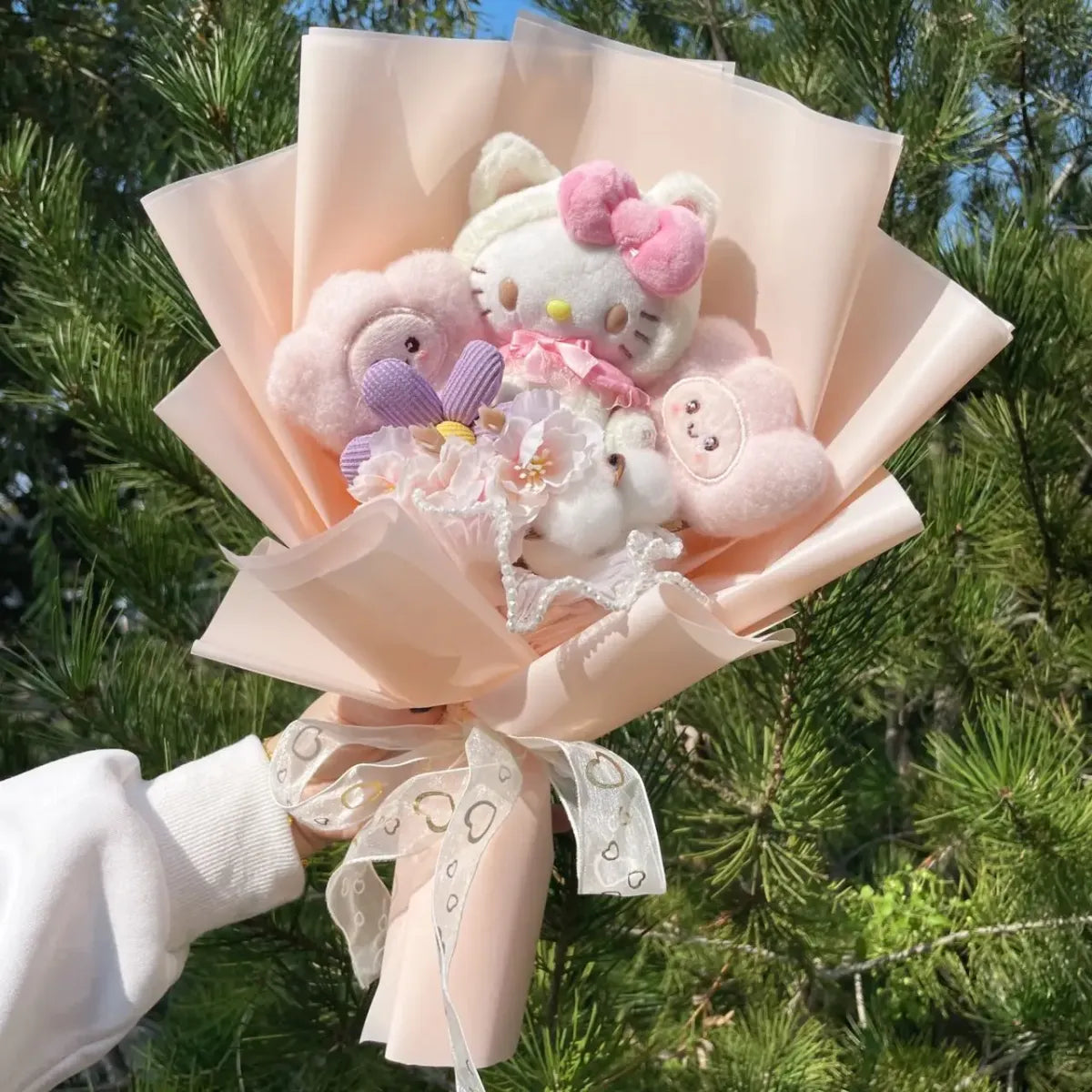 Kawaii My Melody & Hello Kitty Plush Bouquet – Sanrio Gift Flowers