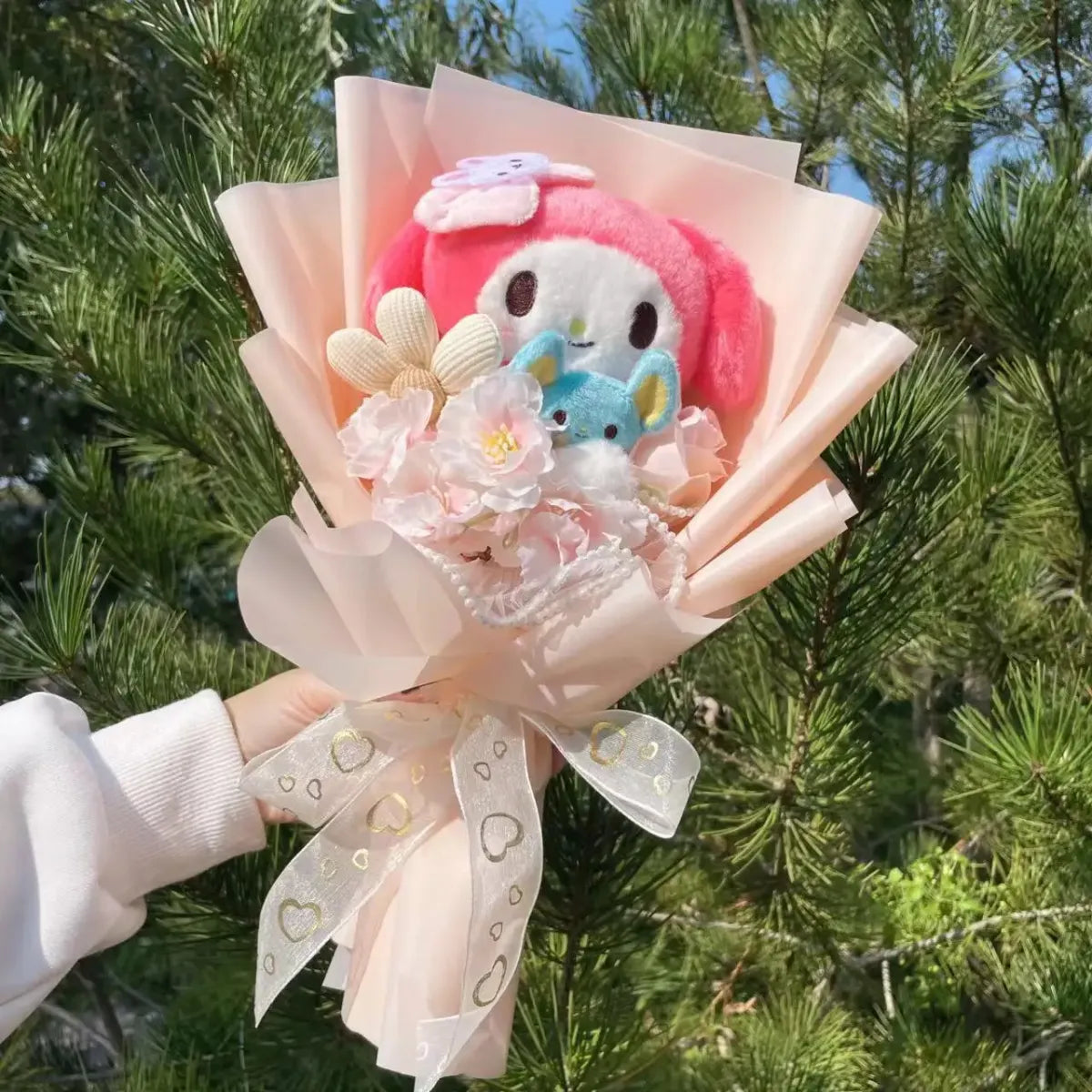 Kawaii My Melody & Hello Kitty Plush Bouquet – Sanrio Gift Flowers